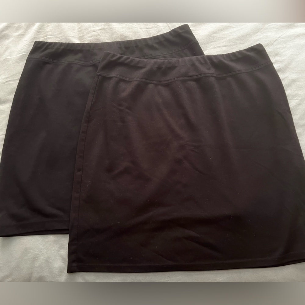 Style & Co Career Plus Size Black Stretch Pencil Skirt - Lot of 2 p